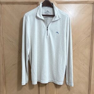 Tommy Bahama Off-White Quarter-Zip Pullover - L
